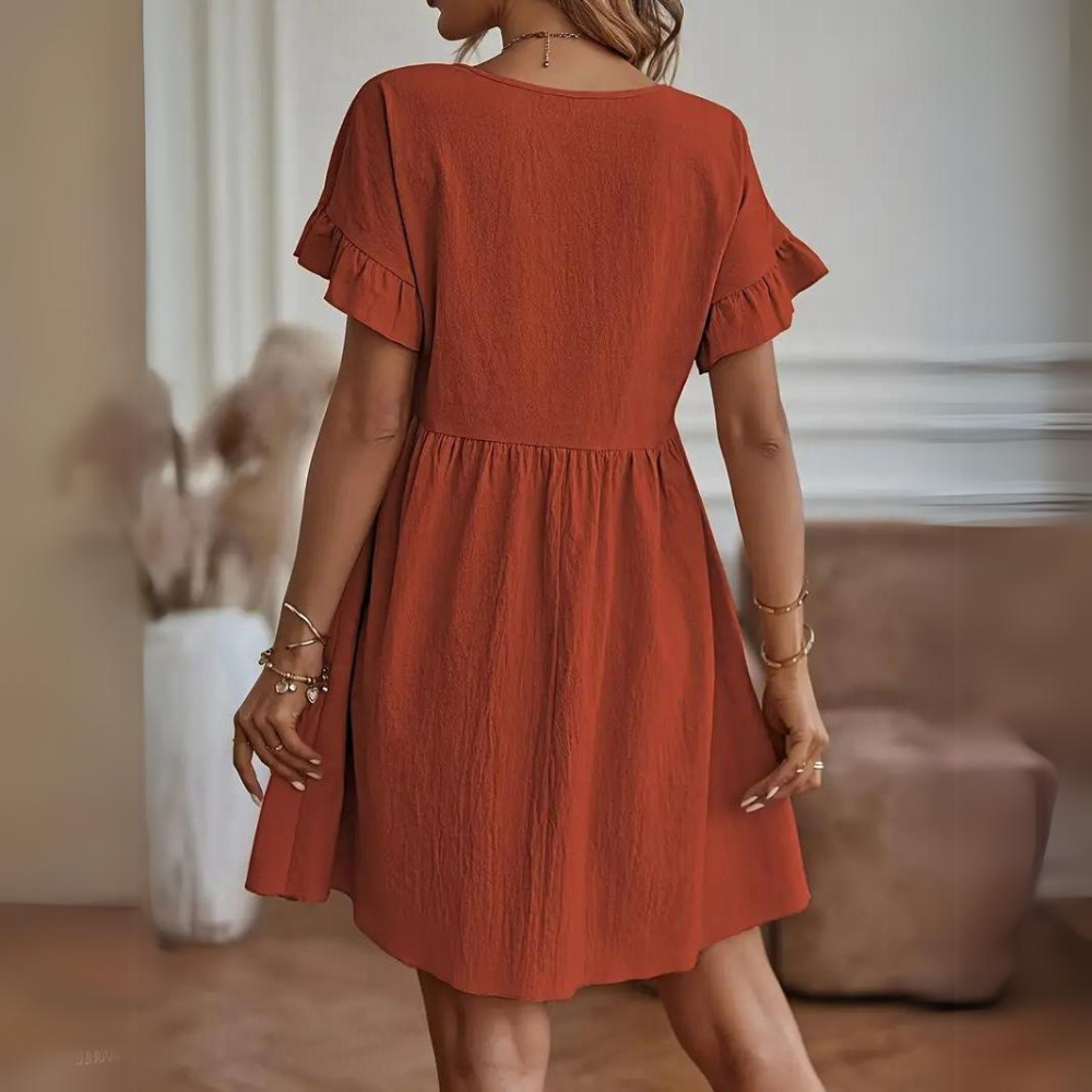 Nathalie - Casual Summer Dress with Puffed Sleeves