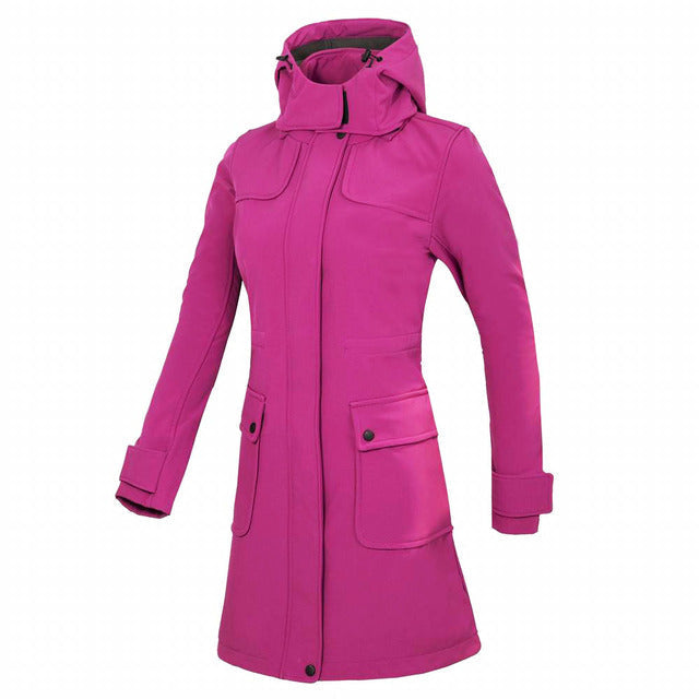 Casual climbing rain jacket with hood and zipper for women | Ideal for fall/winter