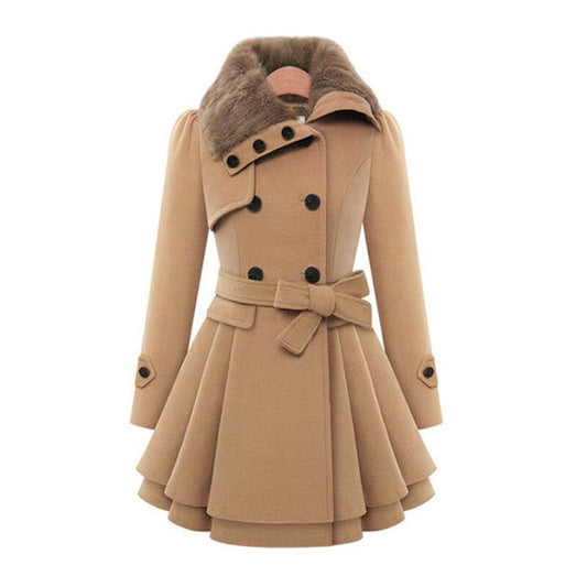 Yessica - elegant pleated winter coat