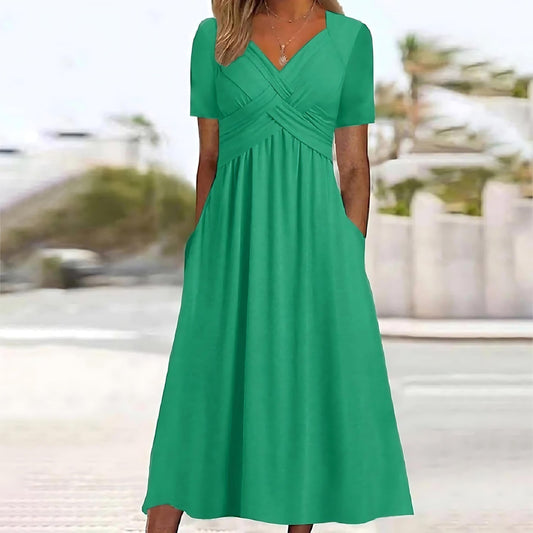 Jamal™ | Elegant midi dress with belly coverage