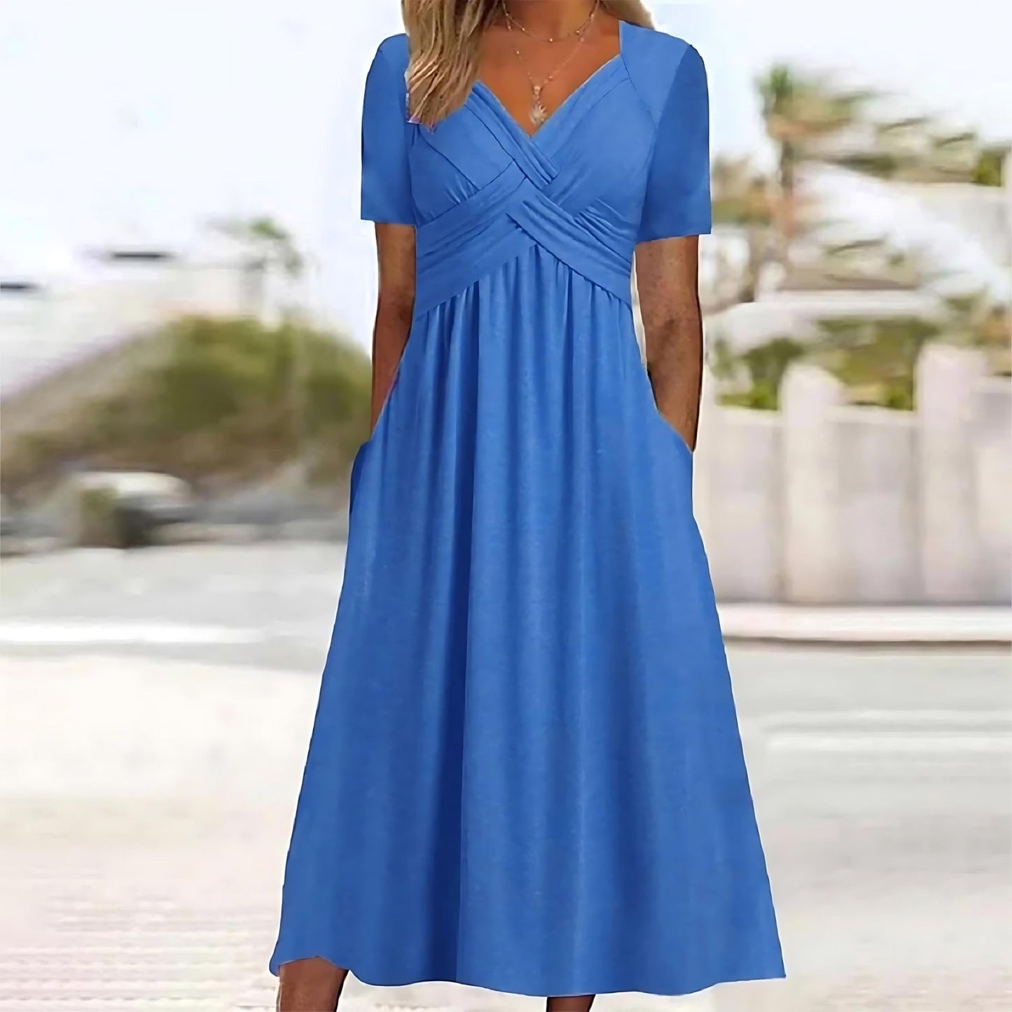 Jamal™ | Elegant midi dress with belly coverage