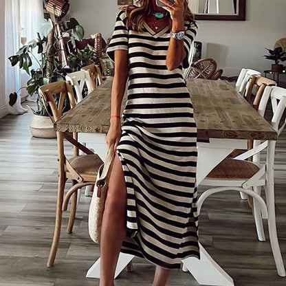 Norah - Elegant Striped Dress