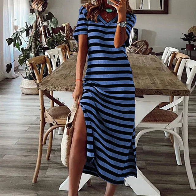 Norah - Elegant Striped Dress