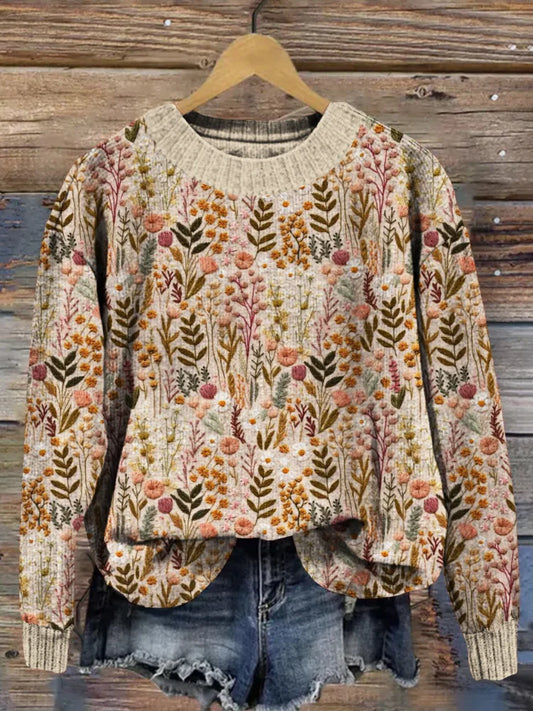 Comfortable floral sweater - Novi