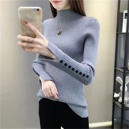 Sweater with high neckline for women