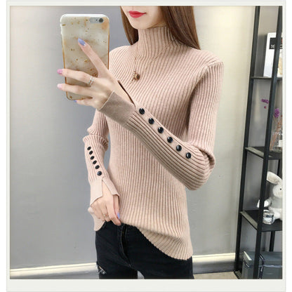 Sweater with high neckline for women