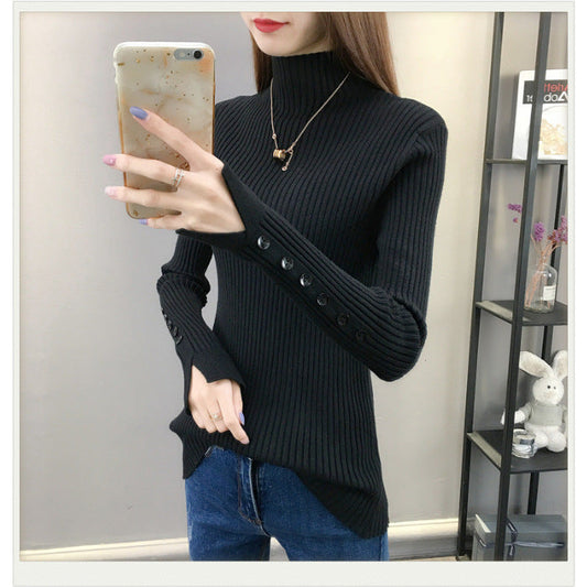 Sweater with high neckline for women