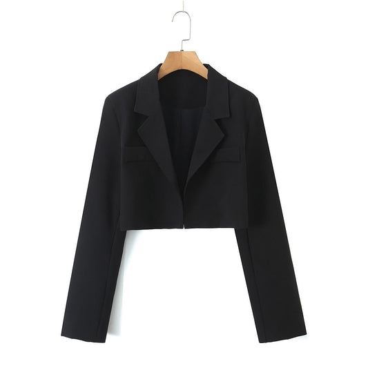 Wrap blazer for women in a shorter shape