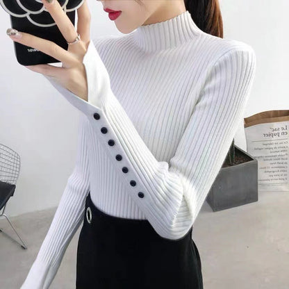 Sweater with high neckline for women