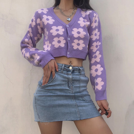 Women's floral cardigan