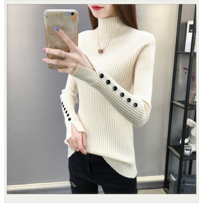 Sweater with high neckline for women