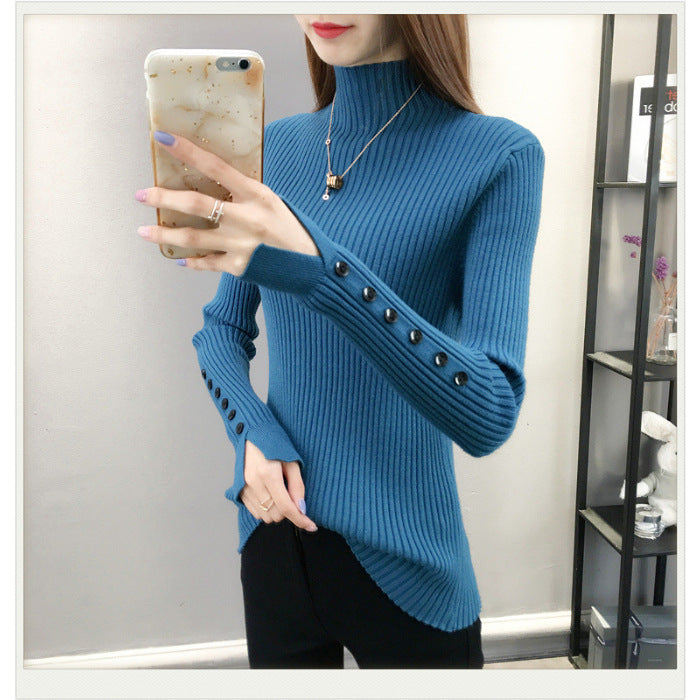 Sweater with high neckline for women