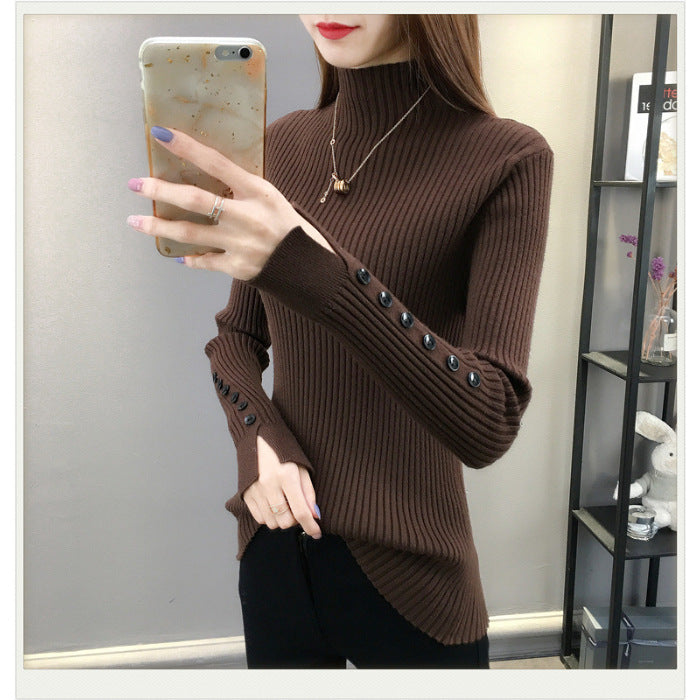 Sweater with high neckline for women