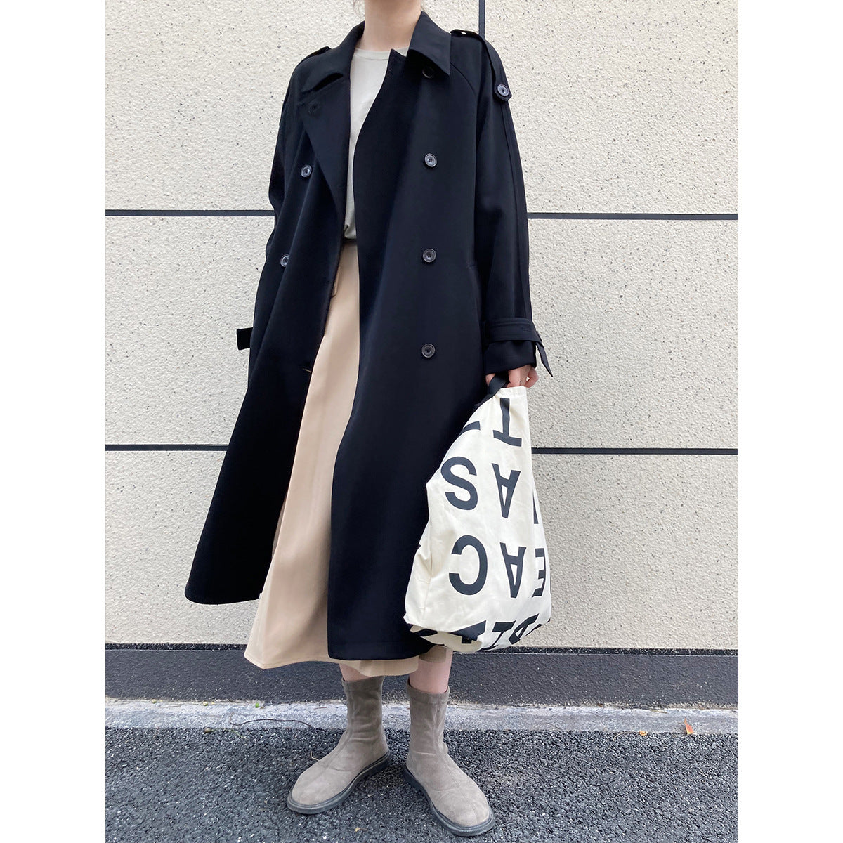 Oversized trench coat for women