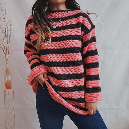 Xanthia Sweater | Loose Striped Knitted Sweater