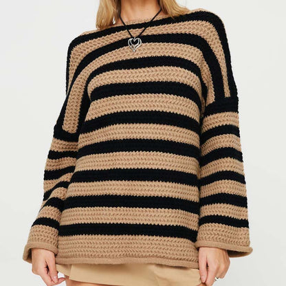 Xanthia Sweater | Loose Striped Knitted Sweater