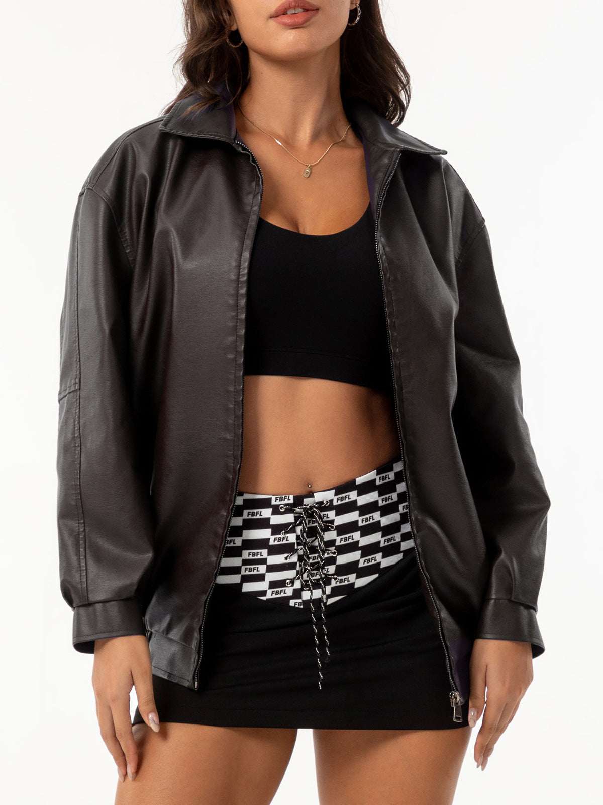 Jacket with zipper for women