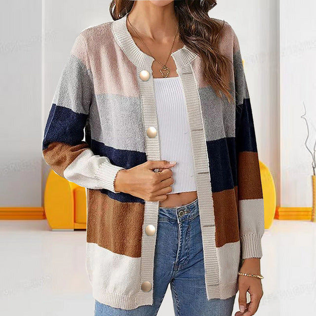 Xoana Cardigan | Casual Striped Knitted Cardigan