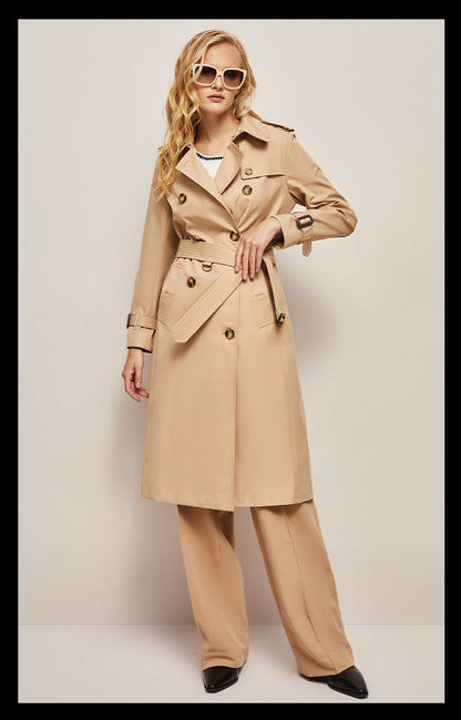 Casual women's trench coat with belt