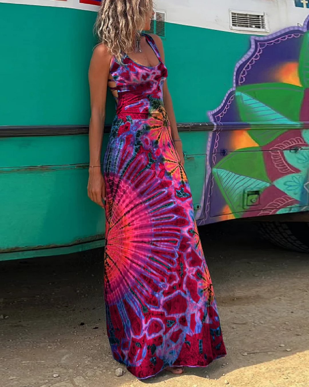 Layiah - Maxi dress with lace and Tie-Dye print