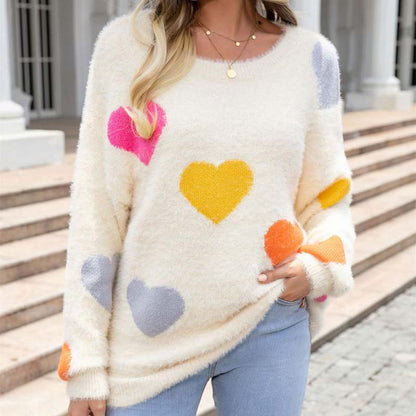 Wimka Sweater | Women's Heart Pattern Knitted Sweater