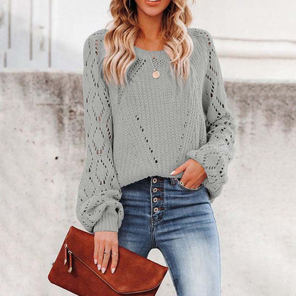 Xiora Sweater | Casual hollow knit sweater