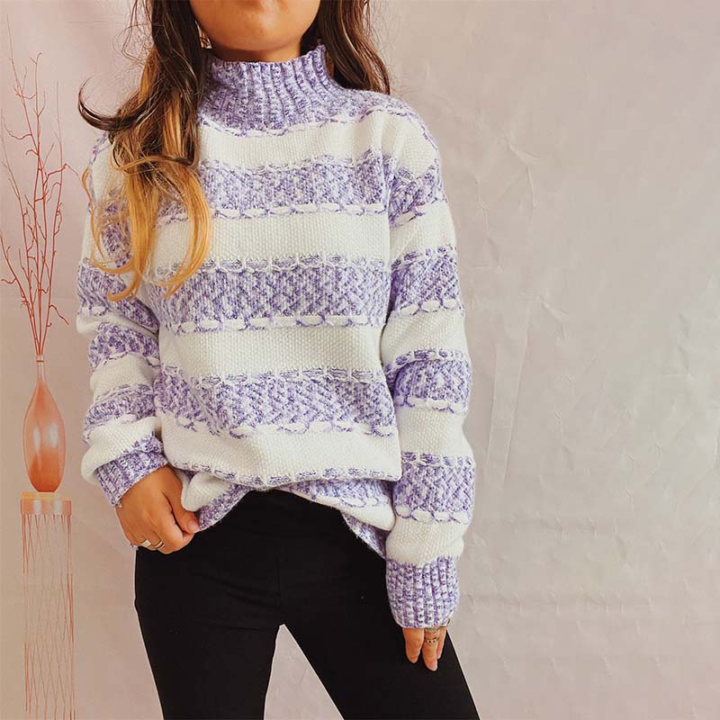 Xilia Sweater | Casual Striped Knitted Sweater