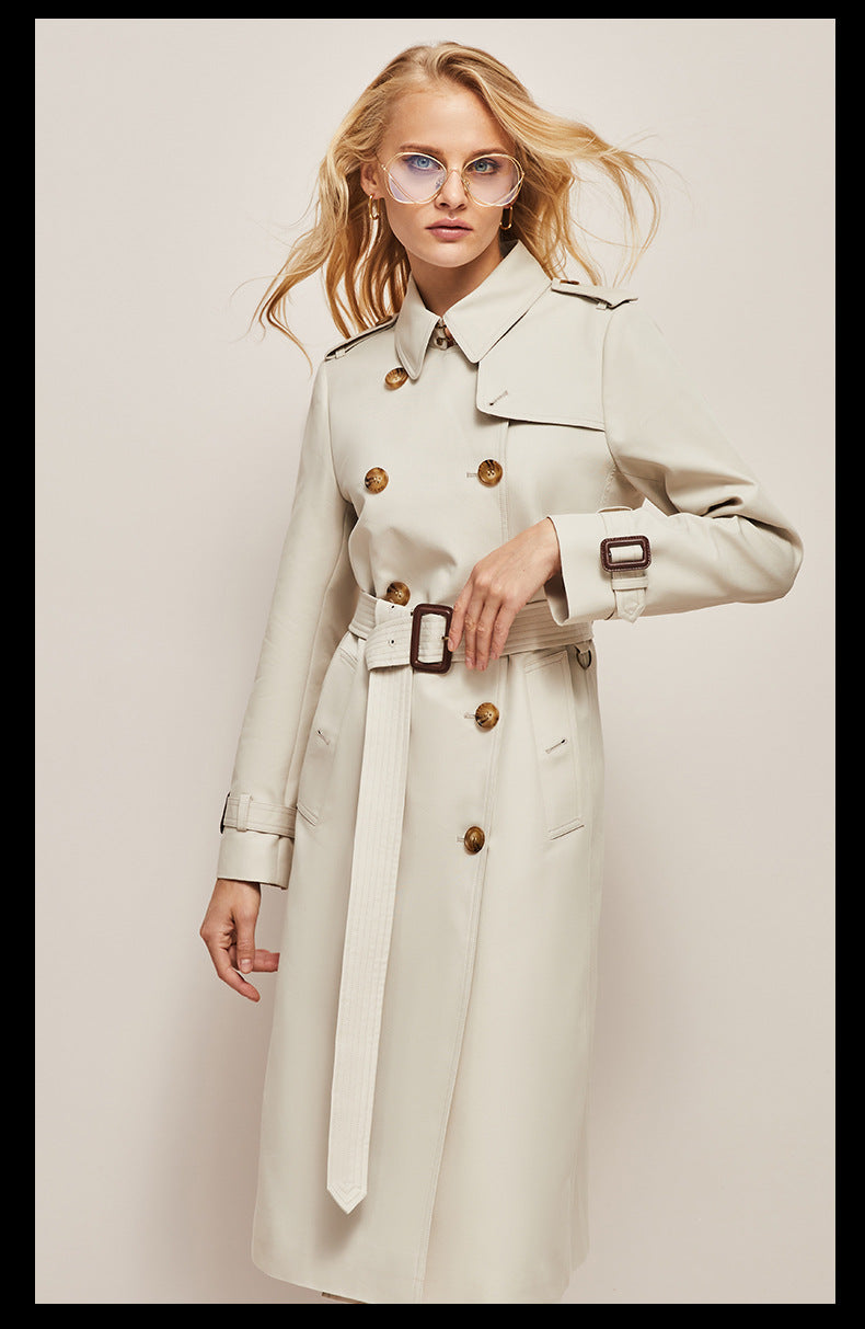 Casual women's trench coat with belt