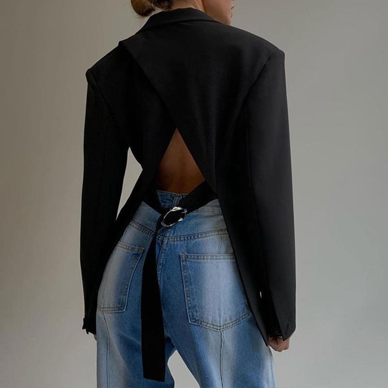 Backless blazer for women