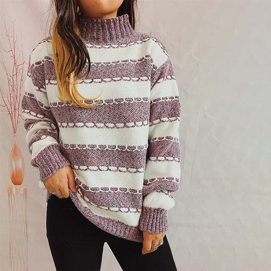 Xilia Sweater | Casual Striped Knitted Sweater