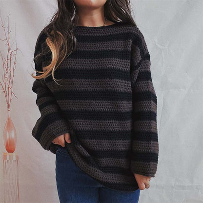 Xanthia Sweater | Loose Striped Knitted Sweater