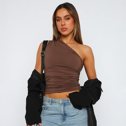 Luna - Cropped Asymmetric Top: Chic for Evenings