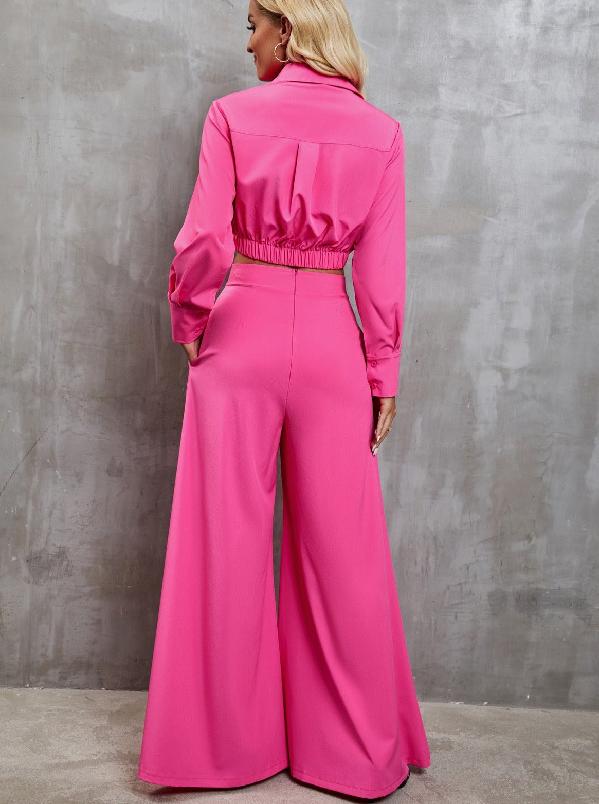 Solène - Long-sleeved leisure suit with wide pants