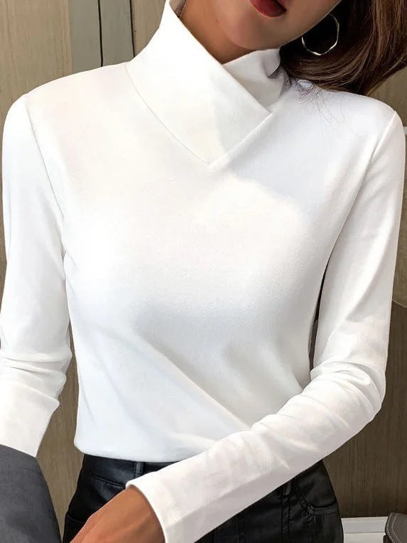 Carmen™ | Elegant top with stand-up collar