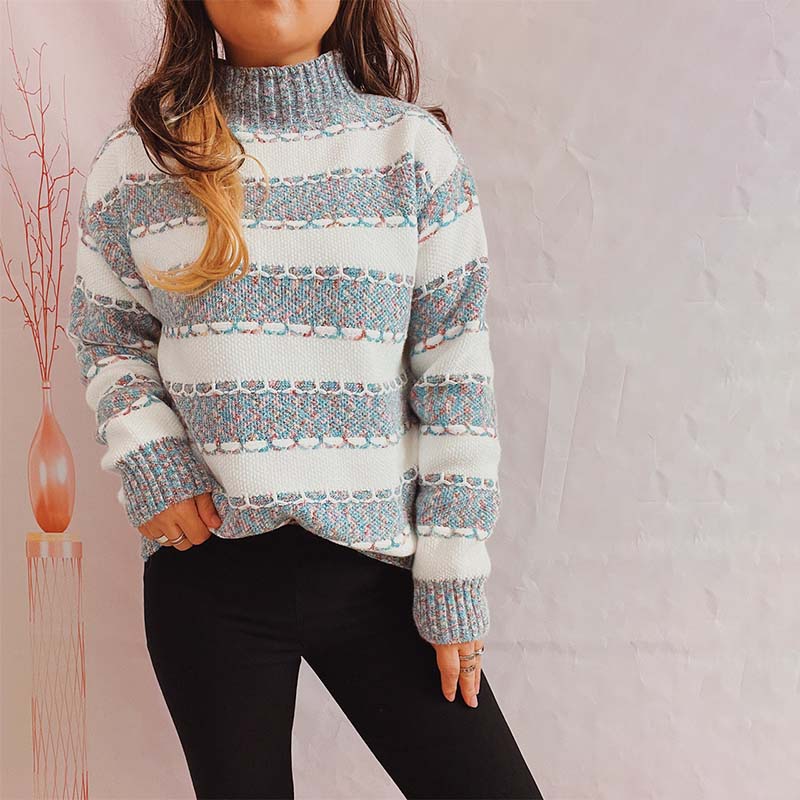 Xilia Sweater | Casual Striped Knitted Sweater