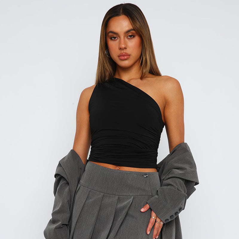 Luna - Cropped Asymmetric Top: Chic for Evenings