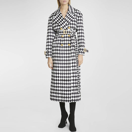 Harlequin trench coat for women