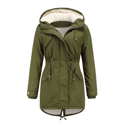 Winter jacket with drawstring for women