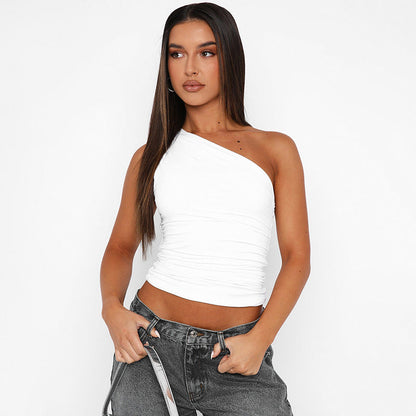 Luna - Cropped Asymmetric Top: Chic for Evenings