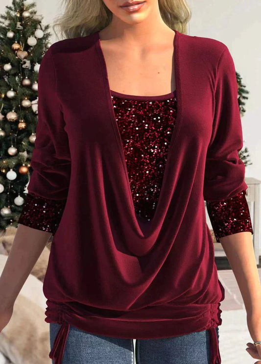 Jess | Burgundy long sleeve top