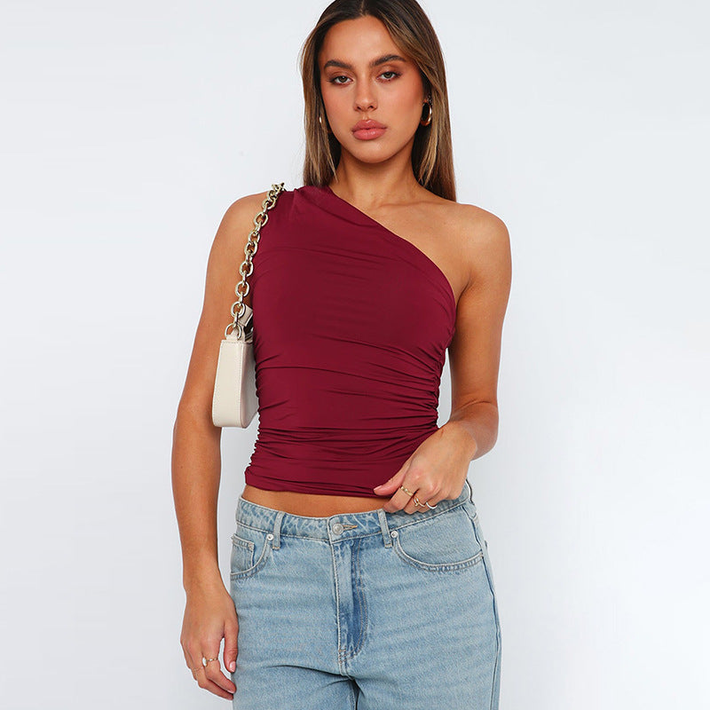 Luna - Cropped Asymmetric Top: Chic for Evenings