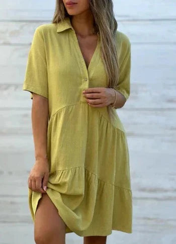 Becky - Comfortable lapel dress