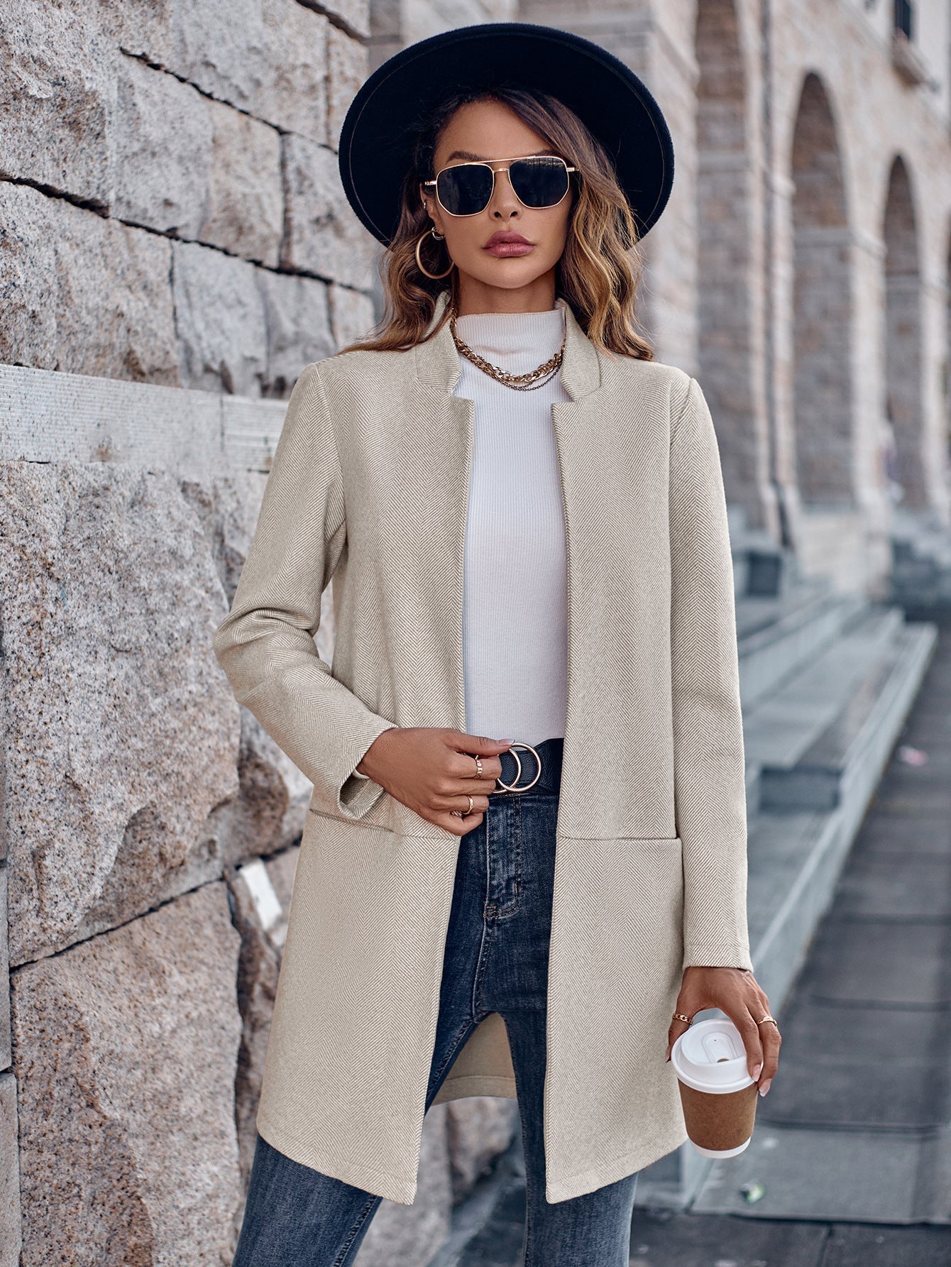 Sophisticated warm women's coat - Julia