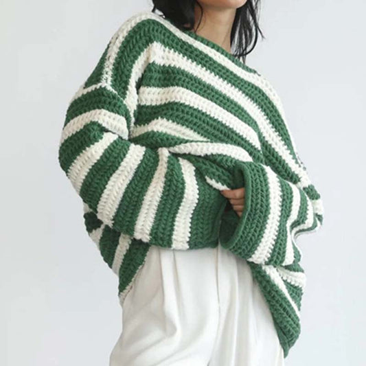 Xanthia Sweater | Loose Striped Knitted Sweater