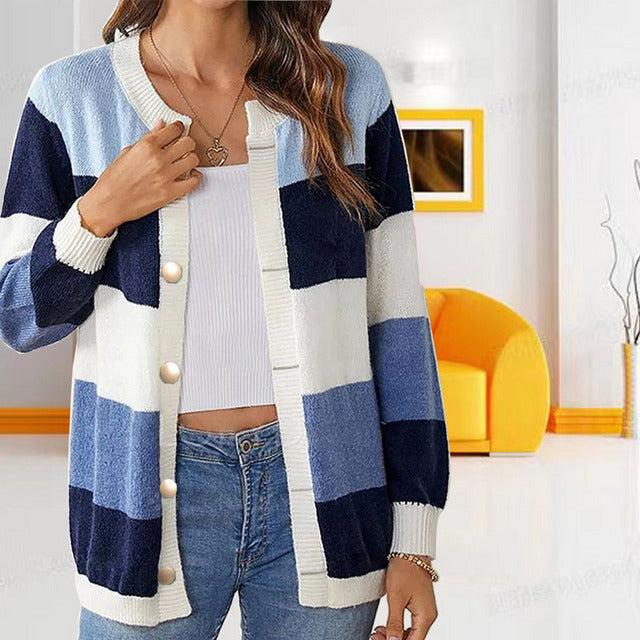 Xoana Cardigan | Casual Striped Knitted Cardigan