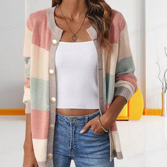 Xoana Cardigan | Casual Striped Knitted Cardigan