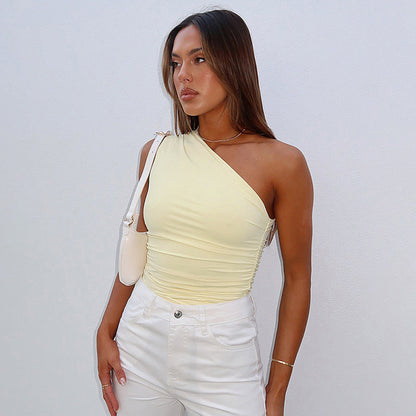 Luna - Cropped Asymmetric Top: Chic for Evenings