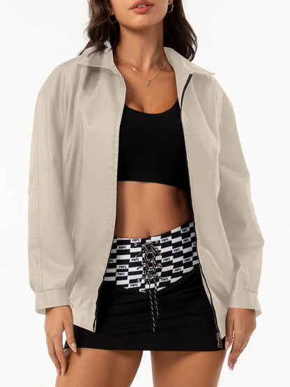 Jacket with zipper for women