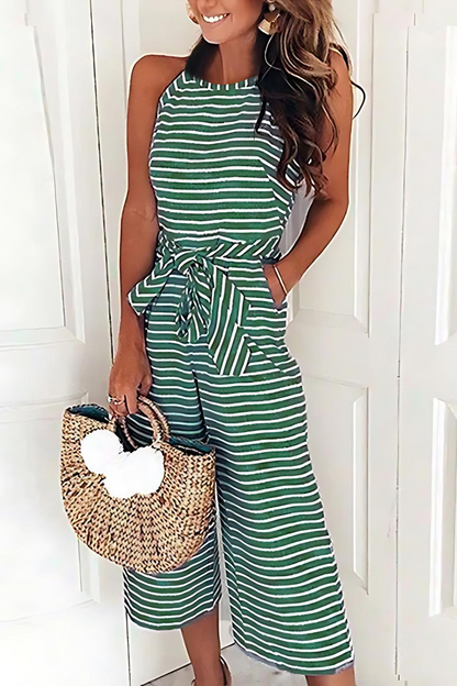 Olivia - Cotton Striped Jumpsuit