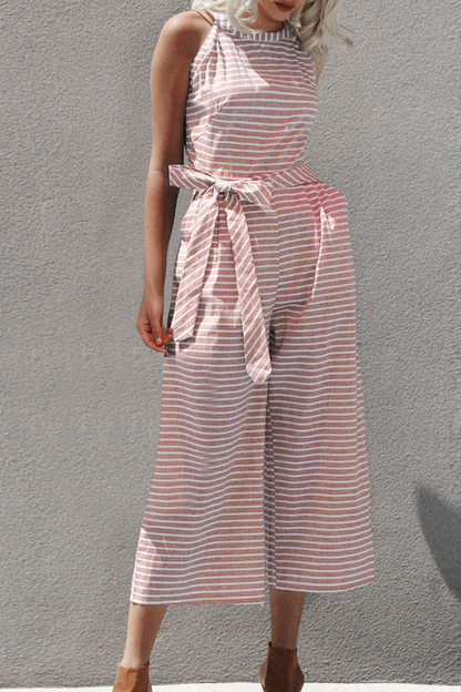 Olivia - Cotton Striped Jumpsuit